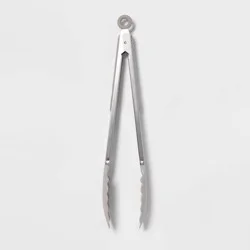 Stainless Steel Kitchen Tongs Gray - Room Essentials™: Cooking & Serving Utensil, Dishwasher-Safe, 13.68" Length