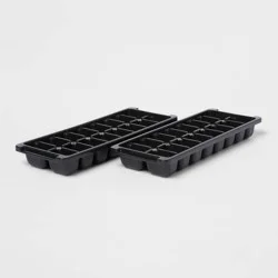 Plastic 2pk Ice Tray Black - Room Essentials™: Dishwasher-Safe, 16 Cavities, Freezer Ice Mold