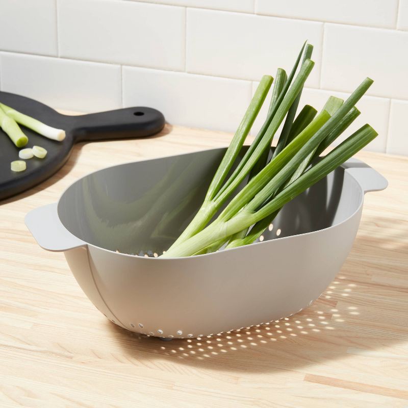 slide 2 of 4, Plastic Colander Gray - Room Essentials™, 1 ct