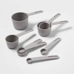 Measuring Cups Gray - Room Essentials™: 8-Piece Plastic Set, Kitchen Essentials, Dishwasher-Safe