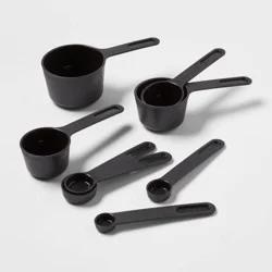 Measuring Cups Black - Room Essentials™: 8-Piece Kitchen Essentials, Dishwasher-Safe Plastic, 17.6 Volume Capacity