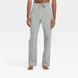 Men's Plaid Poplin Pajama Pants - Goodfellow & Co Green S