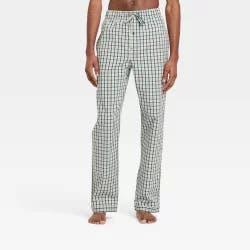 Men's Plaid Poplin Pajama Pants - Goodfellow & Co Green S