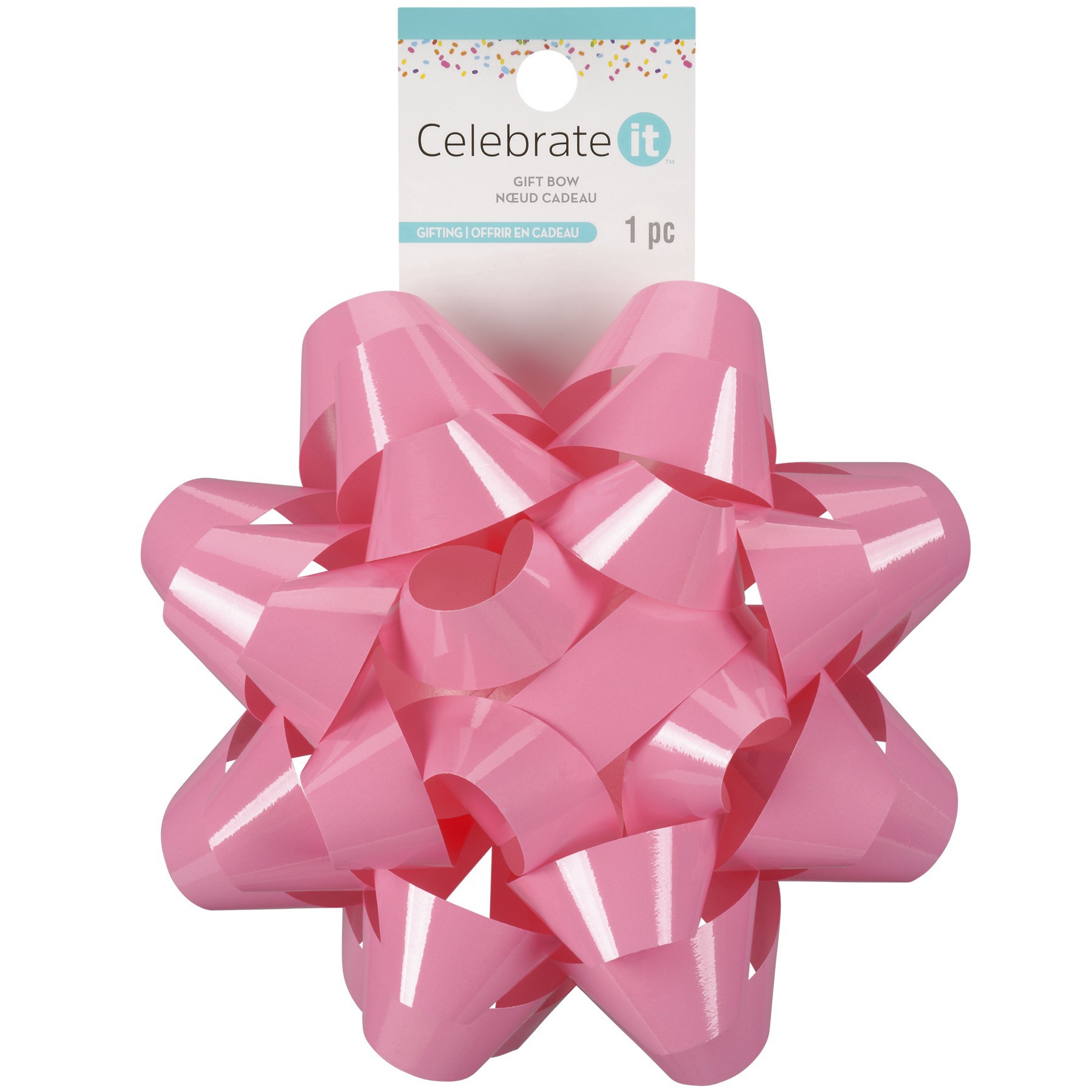 slide 2 of 3, 5.75" Pink Lacquer Gift Bow By Celebrate It, 5.75 in