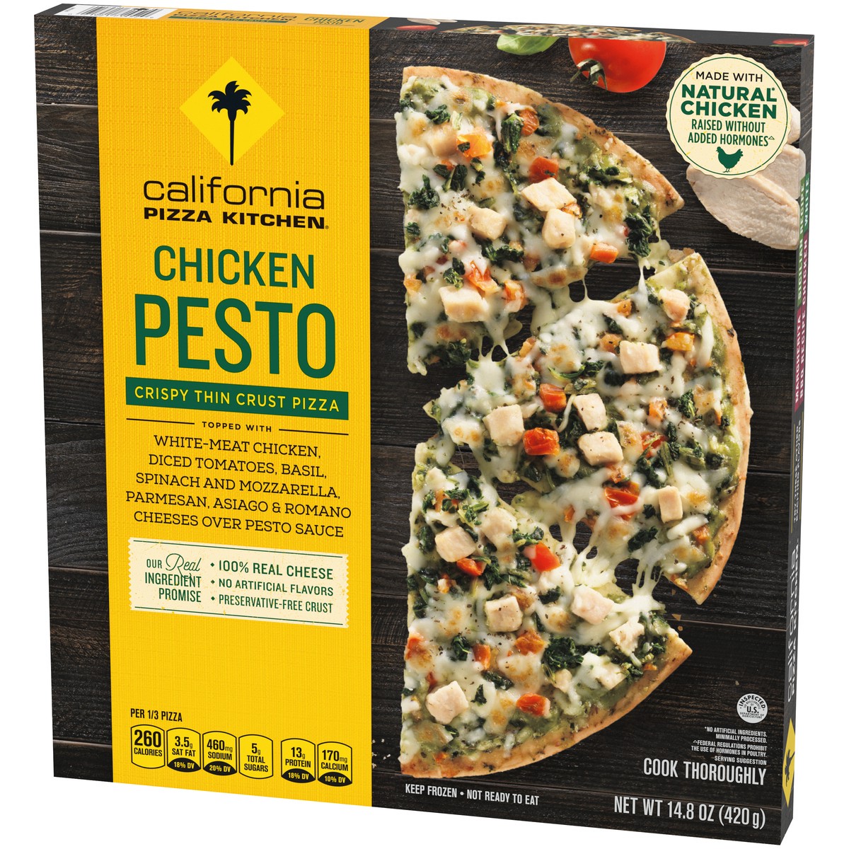 slide 5 of 14, California Pizza Kitchen Chicken Pesto Frozen Pizza, Crispy Thin Crust Pizza, 14.8 OZ, 14.8 oz