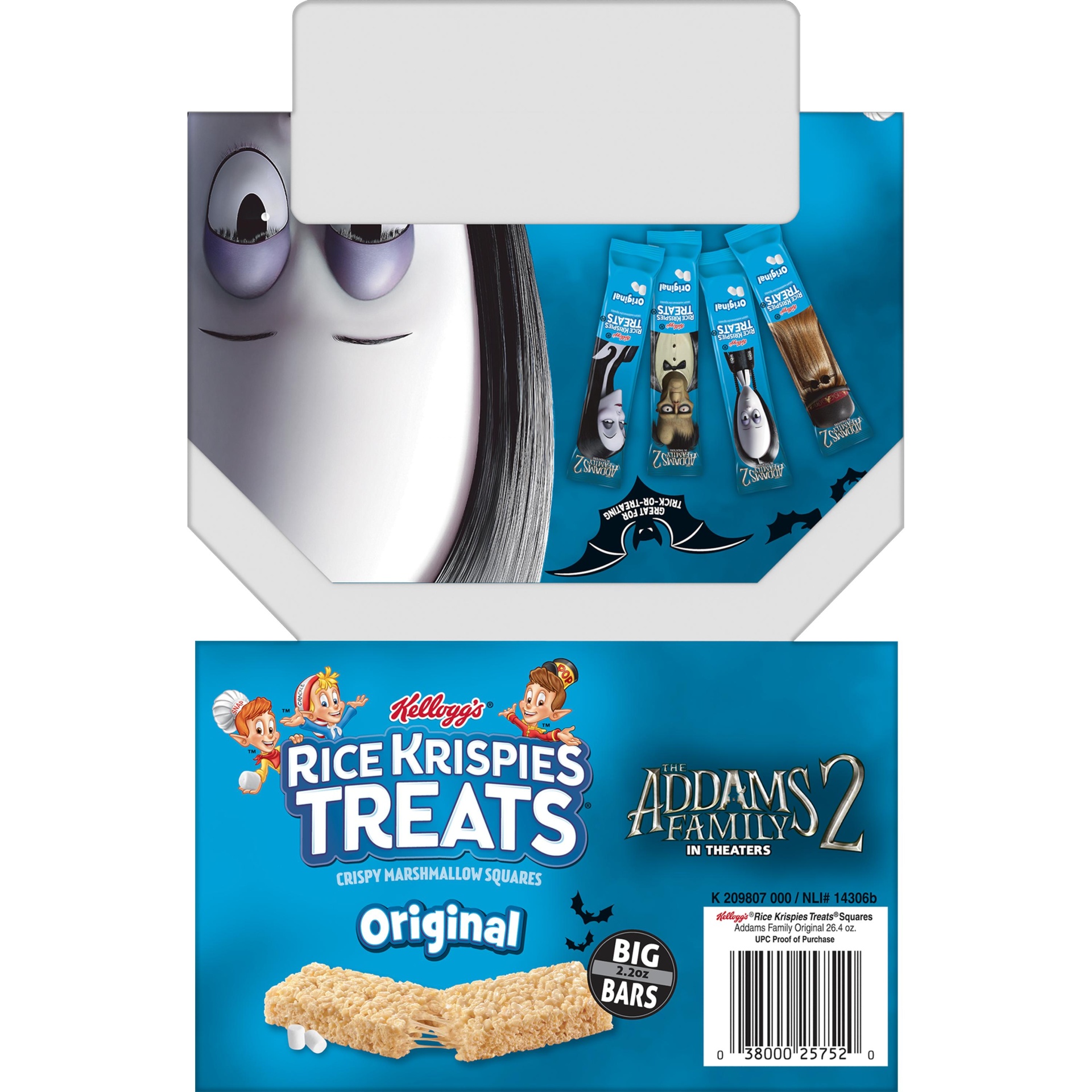 slide 2 of 4, Kellogg's Rice Krispies Treats Addams Family Marshmallow Snack Bars, Halloween Snacks, Original, 26.4 oz