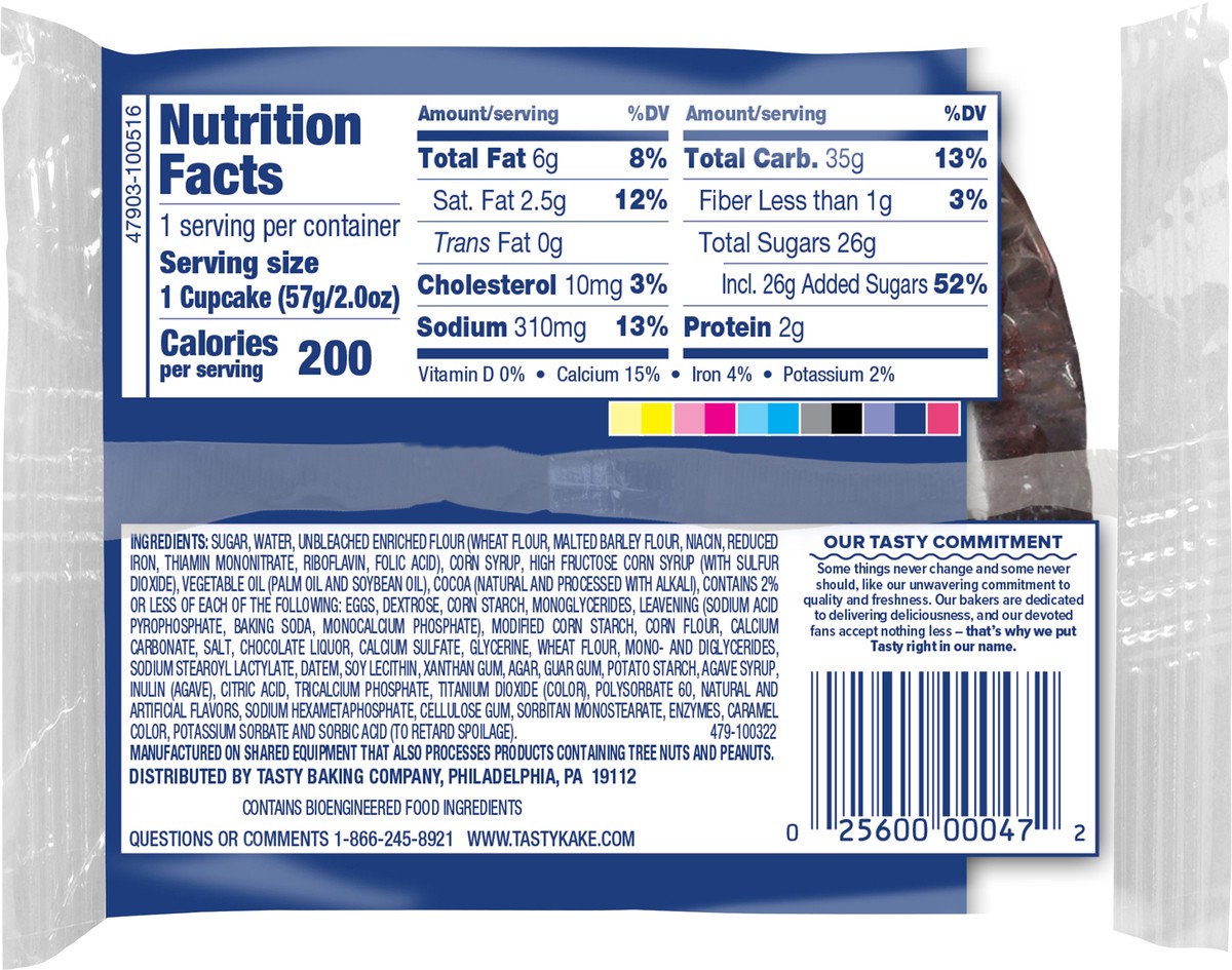 slide 3 of 10, Tastykake Swirly Chocolate Cupkake,Creme Filled Chocolate Cupcake, 2 oz, 2 ct