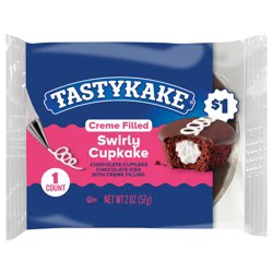 Tastykake Swirly Chocolate Cupkake,Creme Filled Chocolate Cupcake, 2 oz