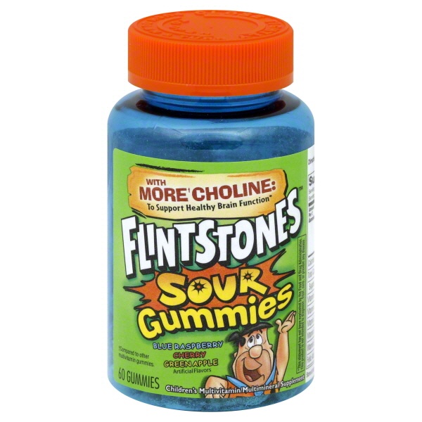 slide 1 of 1, Flintstones Complete Sour Gummies Childrens Multivitaminmultimineral Supplement, 60 ct