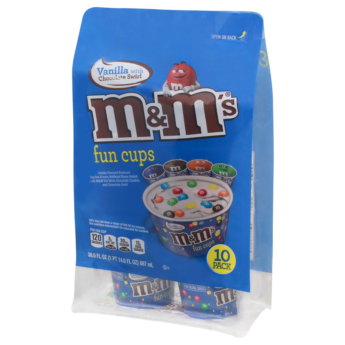 slide 2 of 14, M&M's Vanilla Ice Cream Fudge Swirl Fun Cups with M&M's Minis Milk Chocolate Candy, 10 Ct Bulk Pack, 10 ct