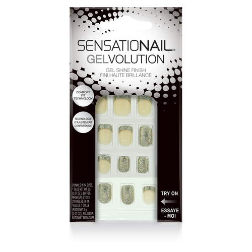 slide 1 of 1, SensatioNail Gelvolution Short Silver Gold Sparkle, 1 ct