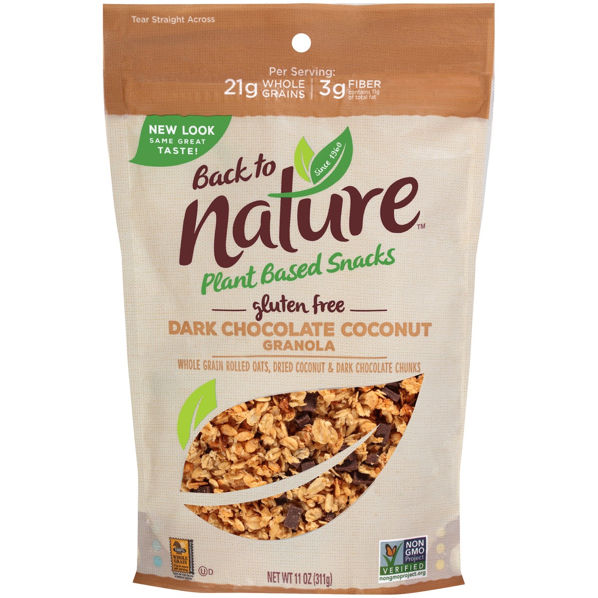 slide 1 of 10, Back to Nature™ Dark Chocolate Coconut Granola 11 oz. Bag, 11 oz