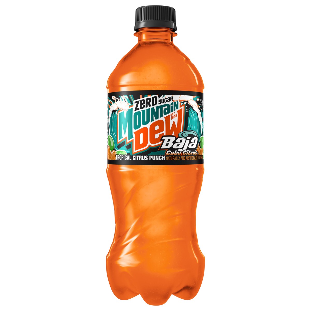 slide 1 of 9, Mountain Dew Zero Sugar Baja Cabo Citrus Soda Tropical Citrus Punch 20 fl oz, 20 fl oz