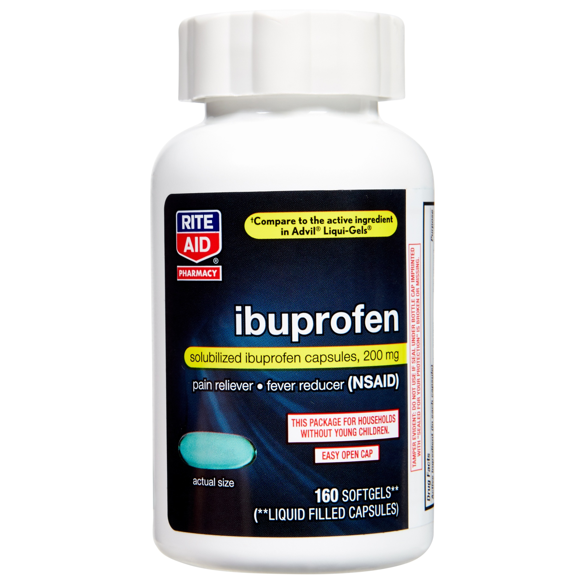 slide 1 of 2, Rite Aid Pharmacy Ibuprofen Softgels, 200mg, 160 ct