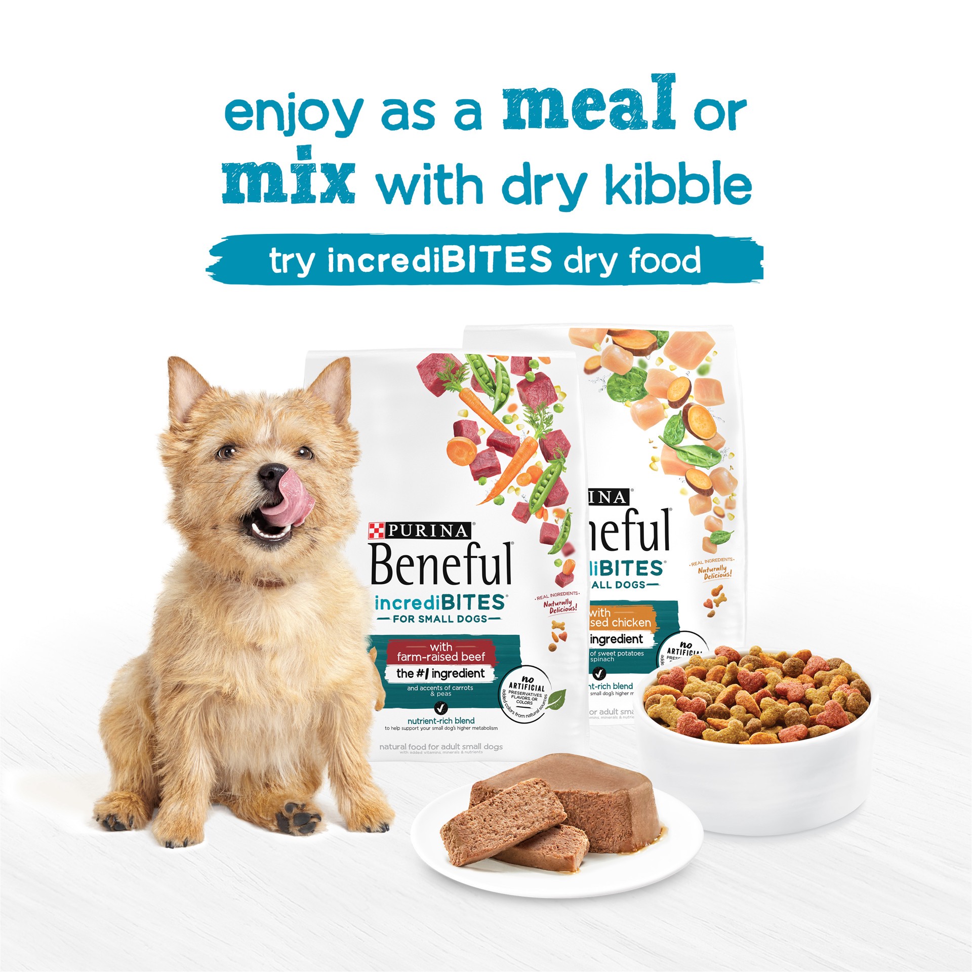 slide 5 of 7, Beneful IncrediBites Pate Wet Dog Food for Small Dogs with Chicken and Bacon Flavor in a Savory Gravy, 3.5 oz