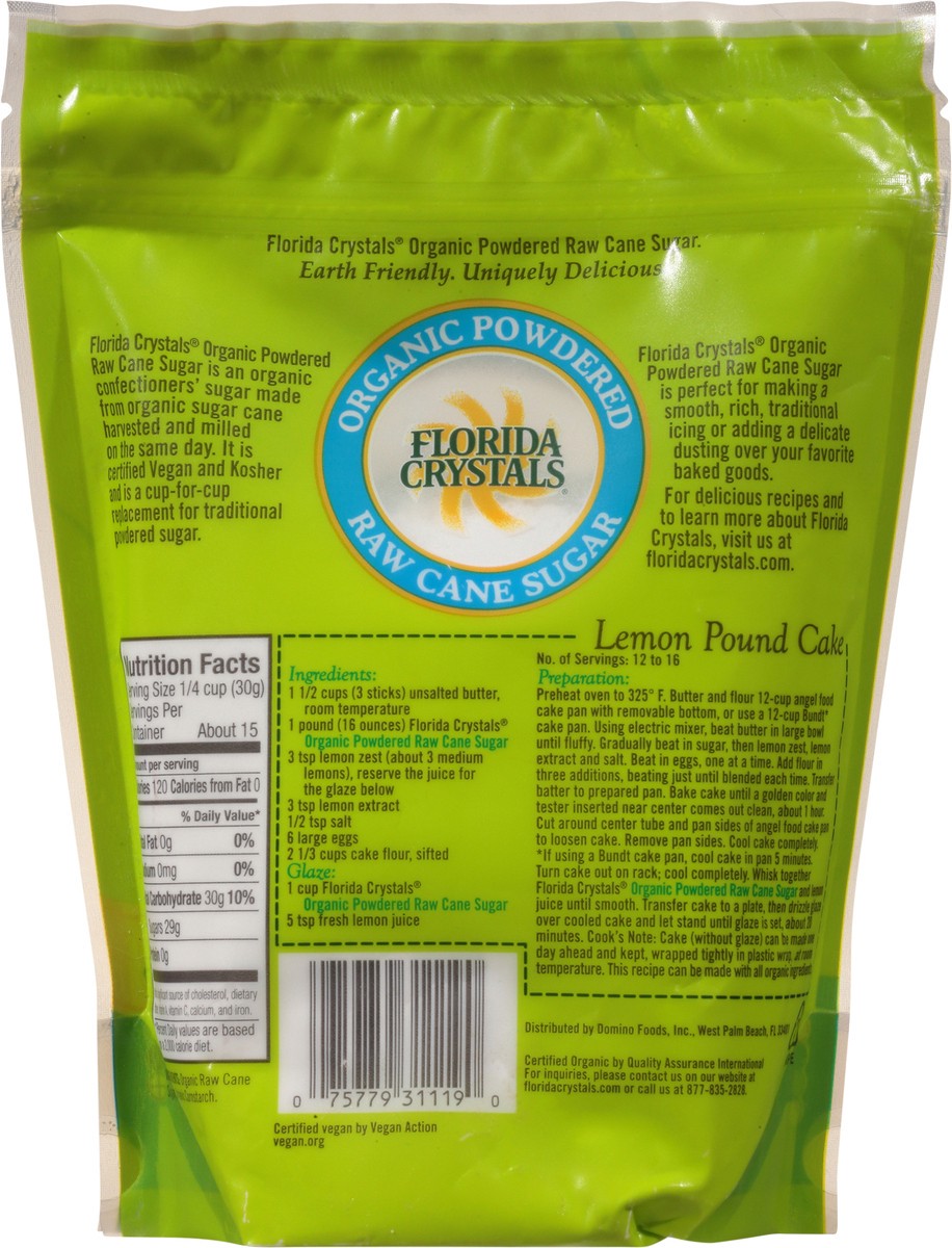 slide 3 of 7, Florida Crystals Organic Powdered Raw Cane Sugar - 1 LB, 1 lb