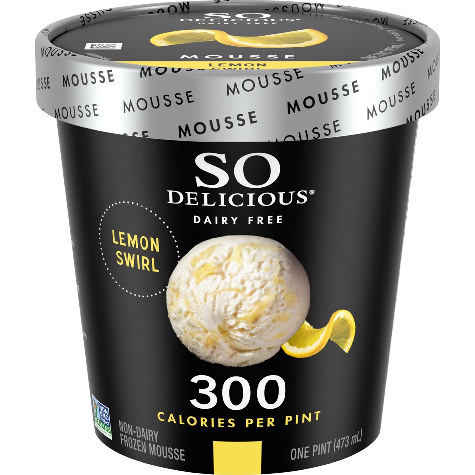 slide 1 of 8, So Delicious Dairy Free Lemon Swirl Frozen Mousse, 16 fl oz