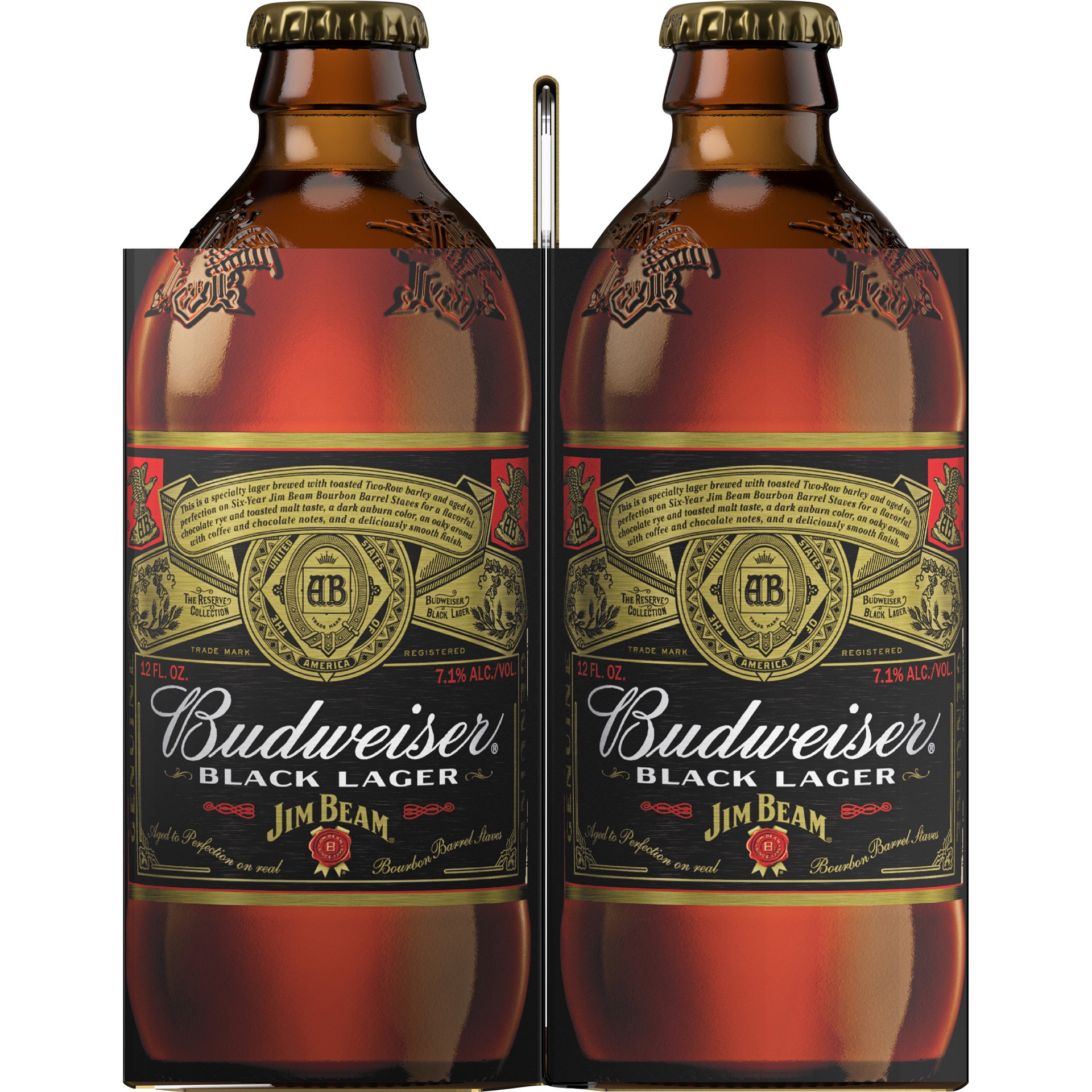 slide 1 of 8, Budweiser Black Lager, 4 Pack 12 fl. oz. Bottles, 4 ct; 12 oz