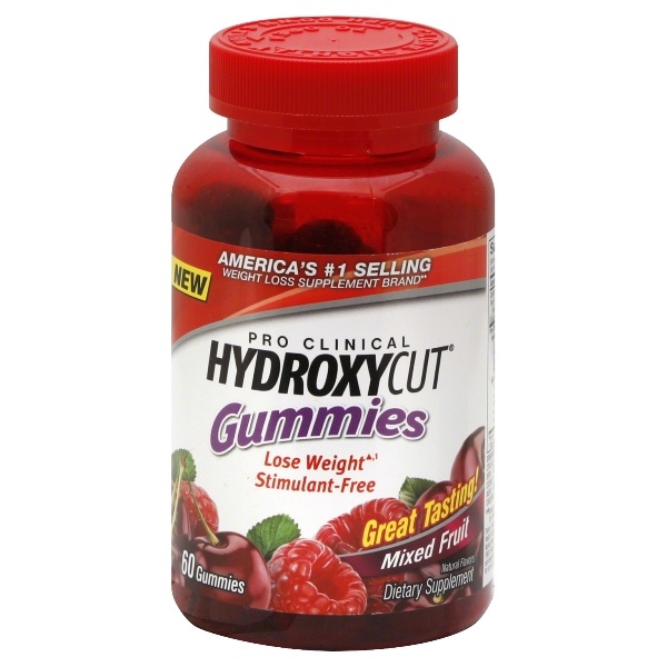 slide 1 of 1, Hydroxycut Pro Clinical Lose Weight Stimulant-Free Mixed Fruit Gummies, 60 ct