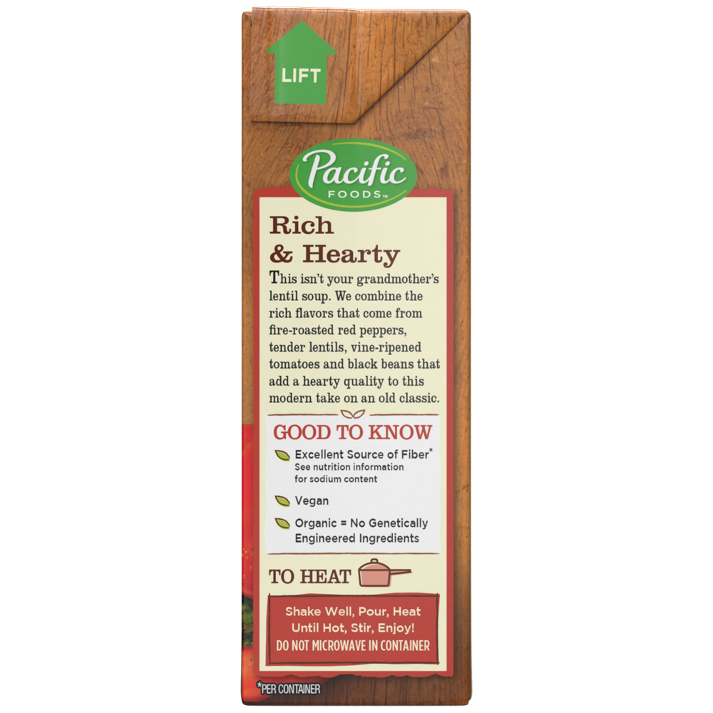 slide 2 of 5, Pacific Foods Organic Vegetable Lentil & Roasted Red Pepper Soup 17 oz, 17 oz