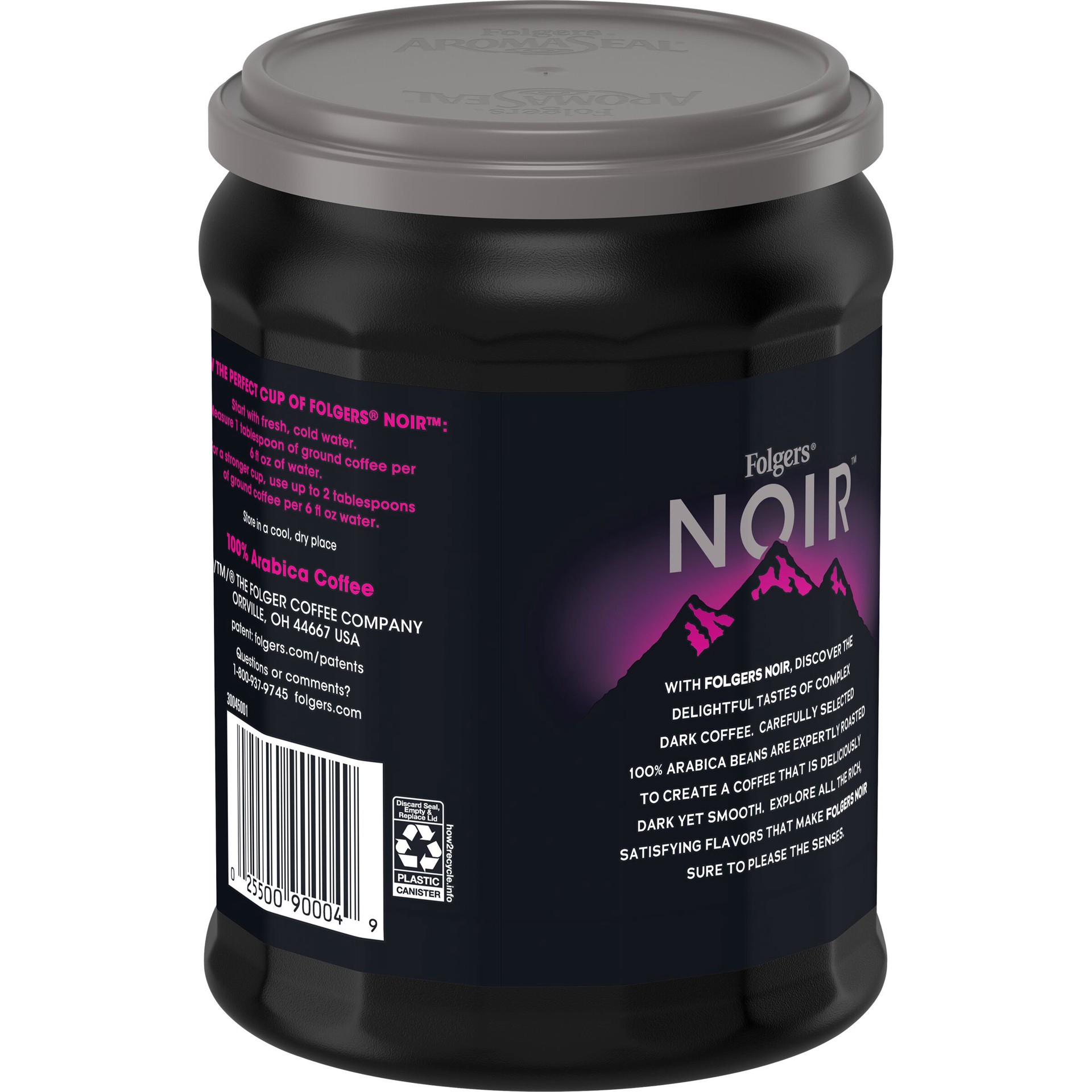 slide 3 of 4, Folgers Noir Smoky Midnight,  Dark Roast Ground Coffee, 10.3 oz, 10.3 oz