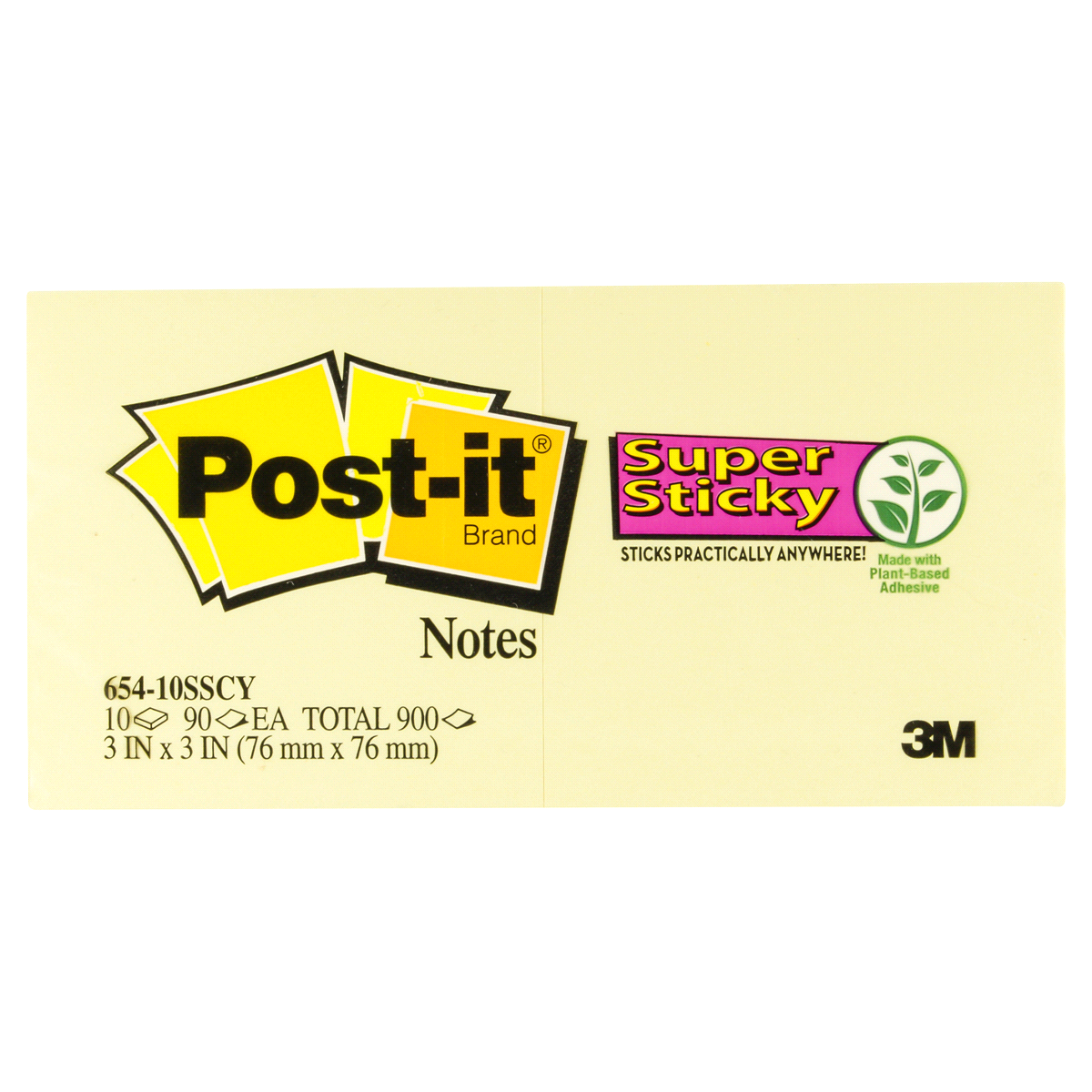 slide 2 of 3, Post-it Super Sticky Notes - Canary Yellow, 10 ct; 3 in x 3 in