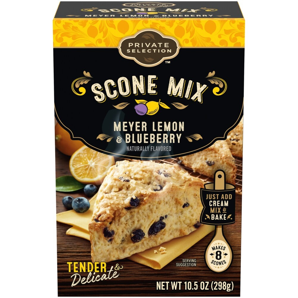 slide 1 of 1, Private Selection Meyer Lemon Blueberry Naturally Flavored Scone Mix, 10.5 oz