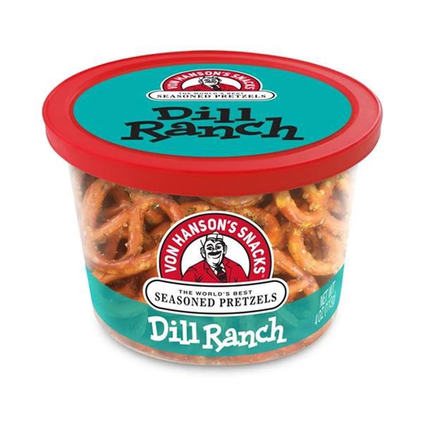 slide 1 of 1, Von Hansons Von Hanson's Dill Ranch Seasoned Pretzels, 4 oz
