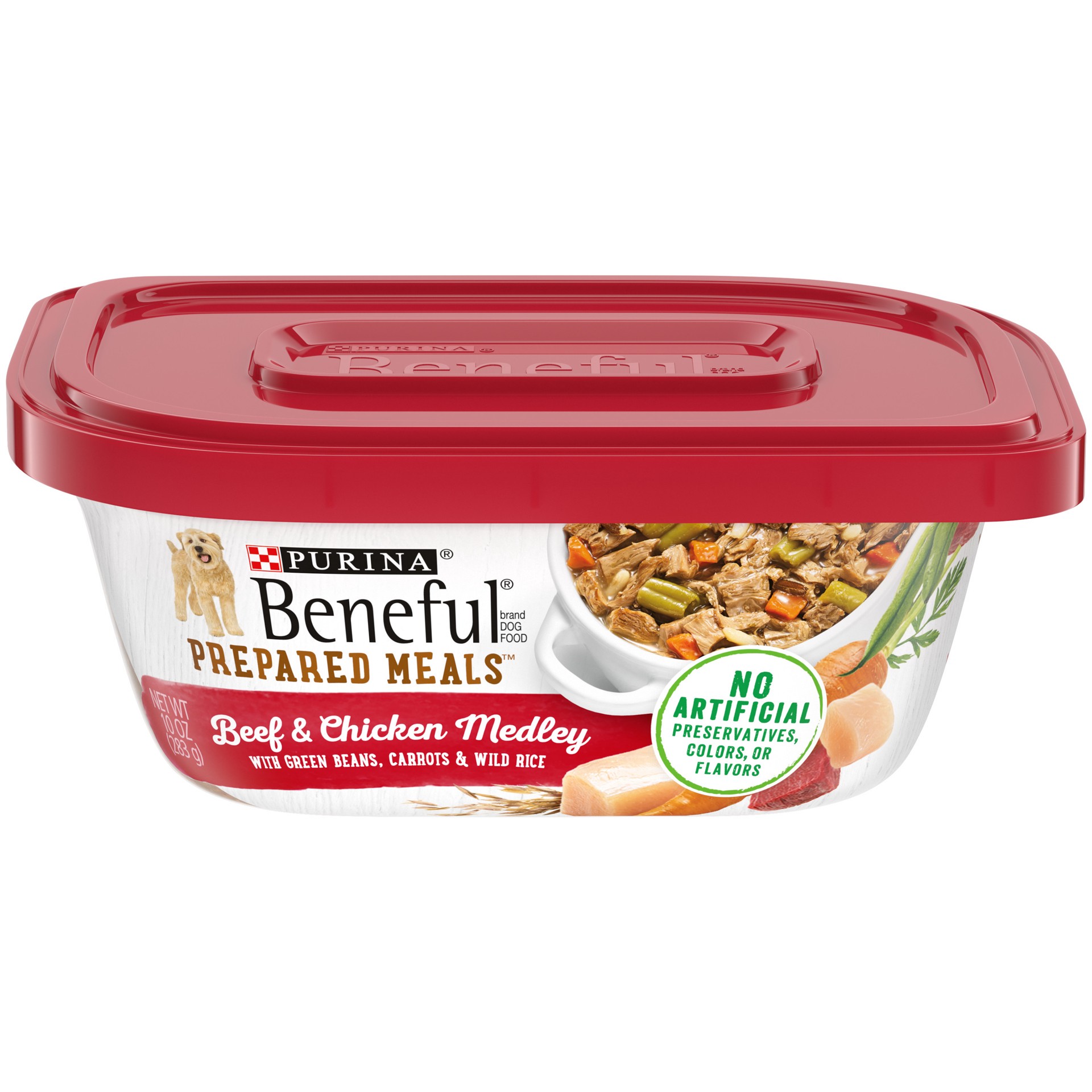 slide 1 of 9, Beneful Purina Beneful High Protein, Wet Dog Food With Gravy, Prepared Meals Beef & Chicken Medley, 10 oz