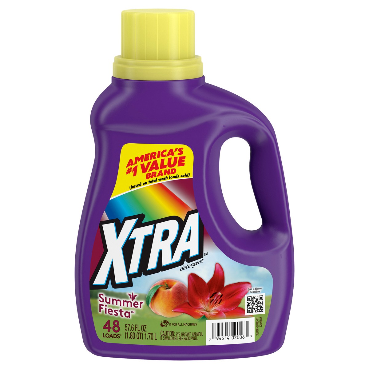 slide 1 of 1, XTRA Summer Fiesta, 48 Loads Liquid Laundry Detergent, 57.6 Fl oz, 57.60 fl. oz