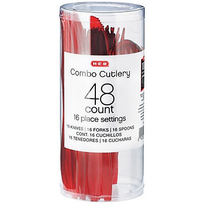 slide 1 of 1, H-E-B Color Combo Cutlery, 48 ct