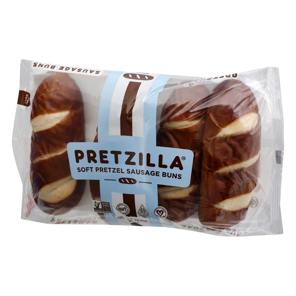 slide 2 of 9, Pretzilla Soft Pretzel Sausage Buns, 10.4 oz