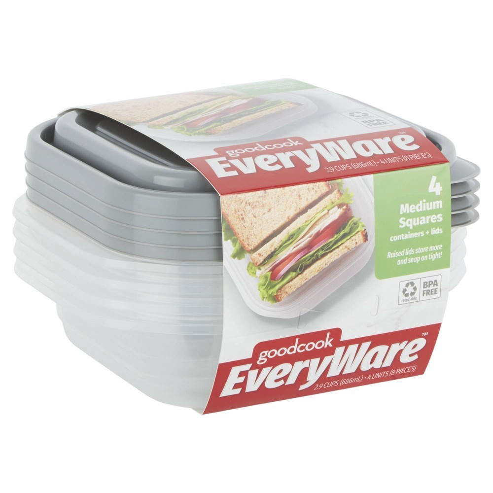 slide 2 of 6, Good Cook Goodcook Everyware Medium Square Container Set, 4 ct