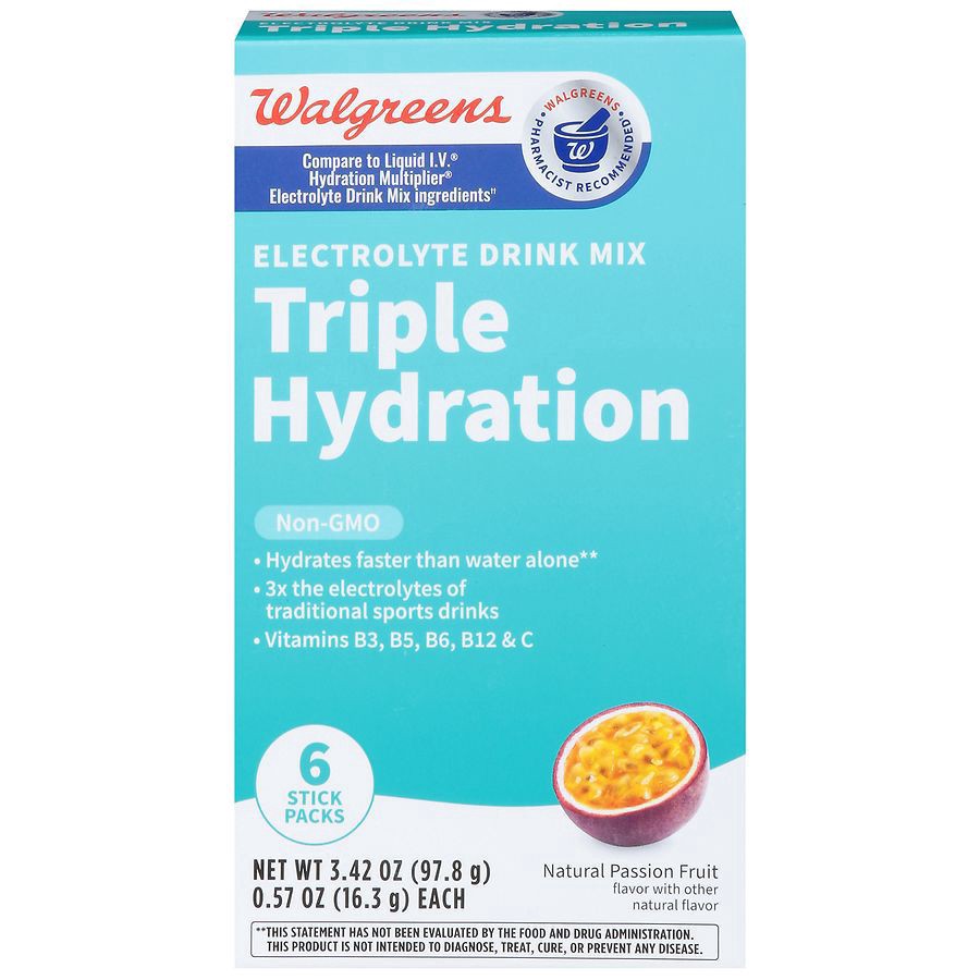 slide 1 of 5, Walgreens Electrolyte Drink Mix Triple Hydration, 6 ct