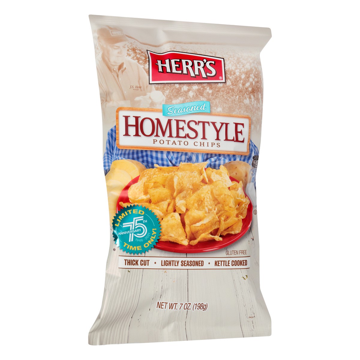 slide 5 of 13, Herr's Seasoned Homestyle Potato Chips 7 oz, 7 oz