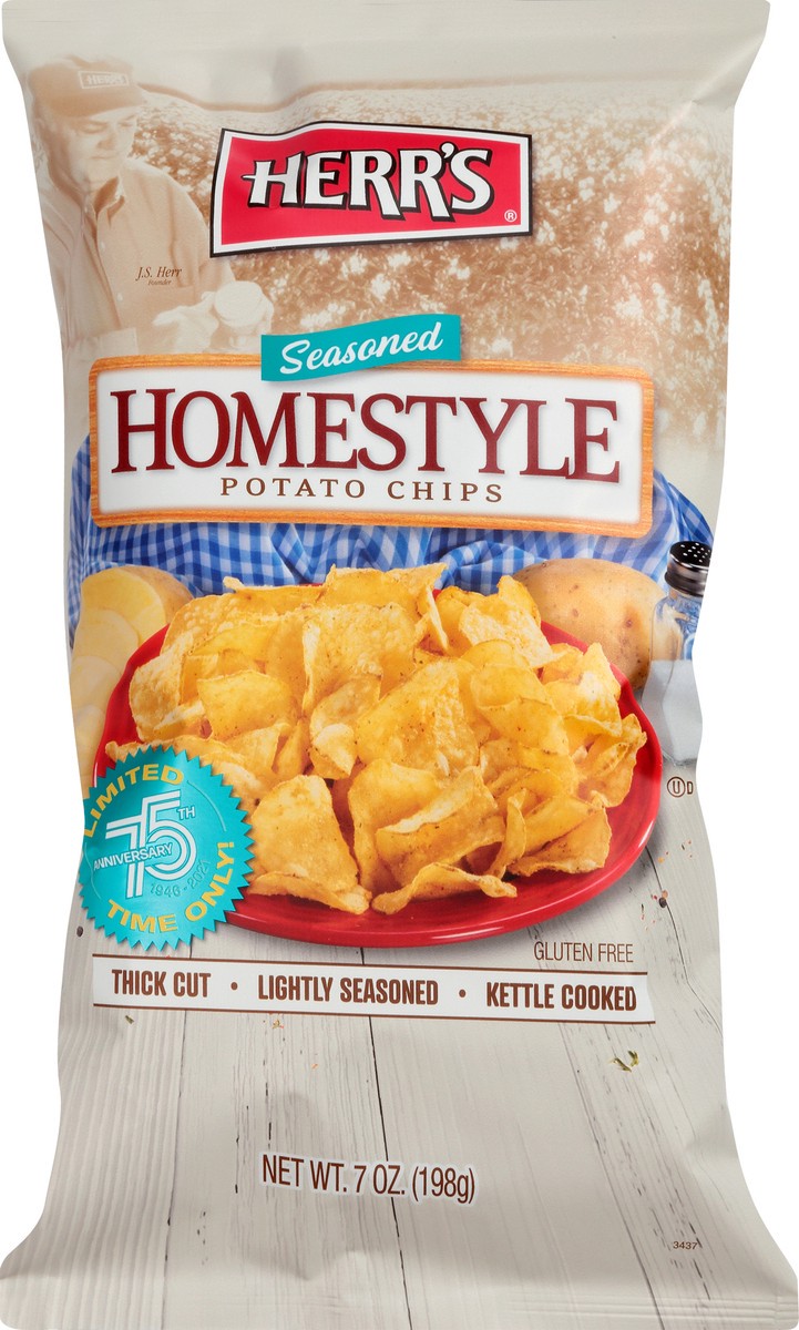slide 13 of 13, Herr's Seasoned Homestyle Potato Chips 7 oz, 7 oz