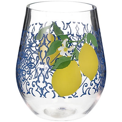 slide 1 of 1, Haven & Key Lemon Plastic Stemless Wine Glass, 20 oz