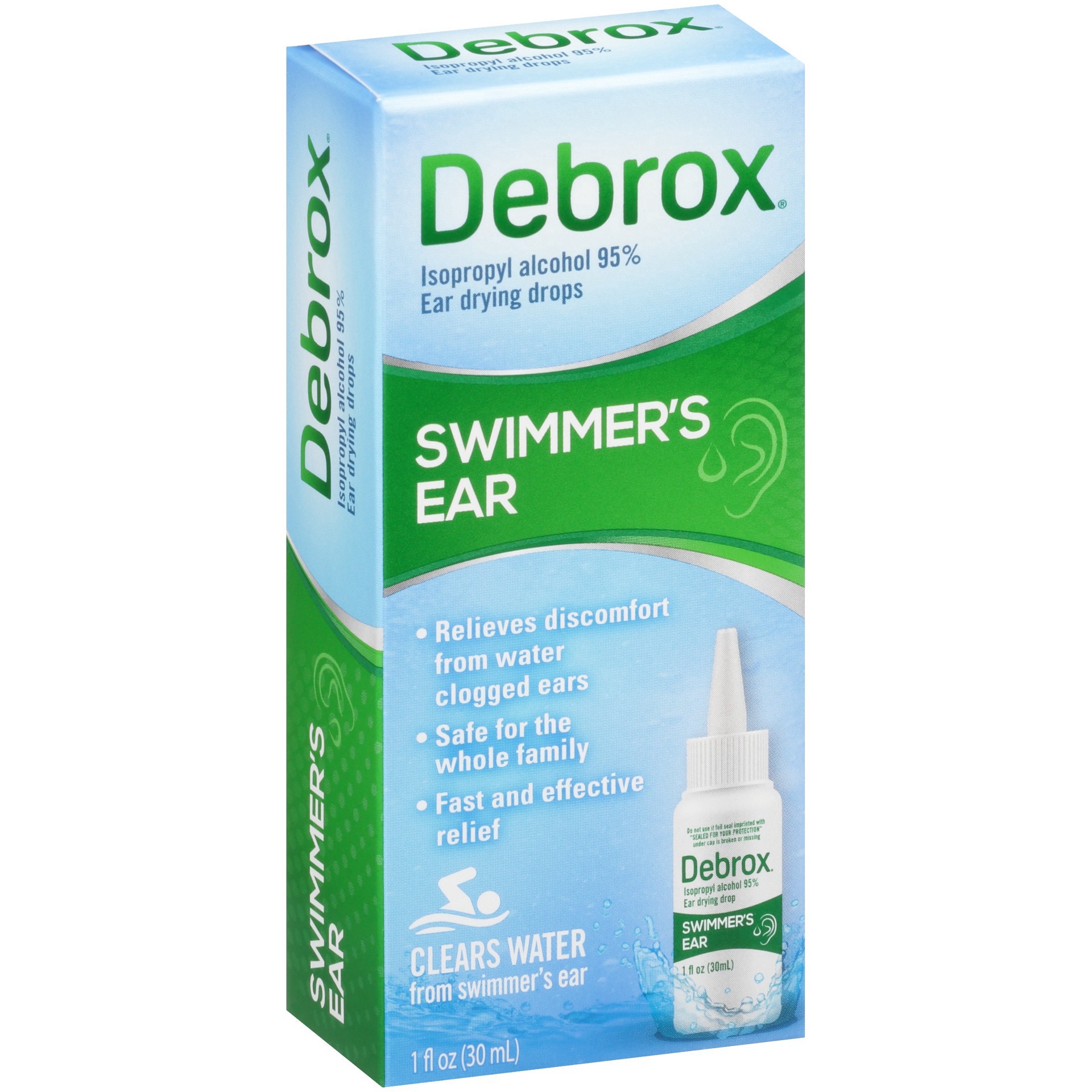 slide 7 of 11, Debrox Swimmer''s Ear Drops, Ear Drying Drops for Adults and Kids, 1 fl oz, 1 fl oz