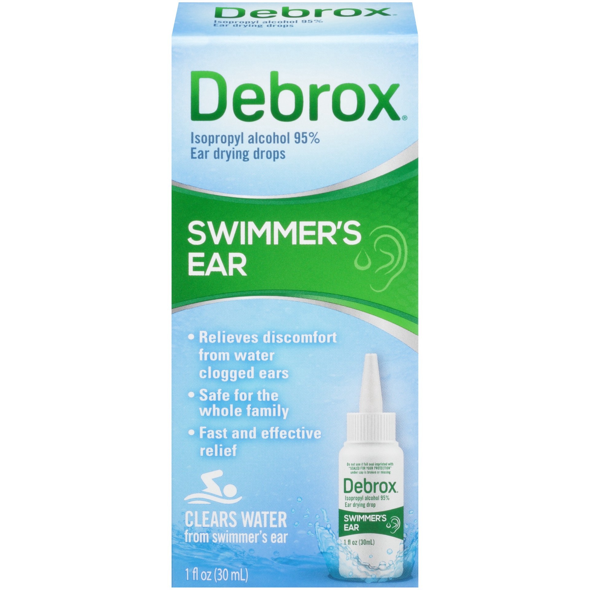 slide 4 of 11, Debrox Swimmer''s Ear Drops, Ear Drying Drops for Adults and Kids, 1 fl oz, 1 fl oz