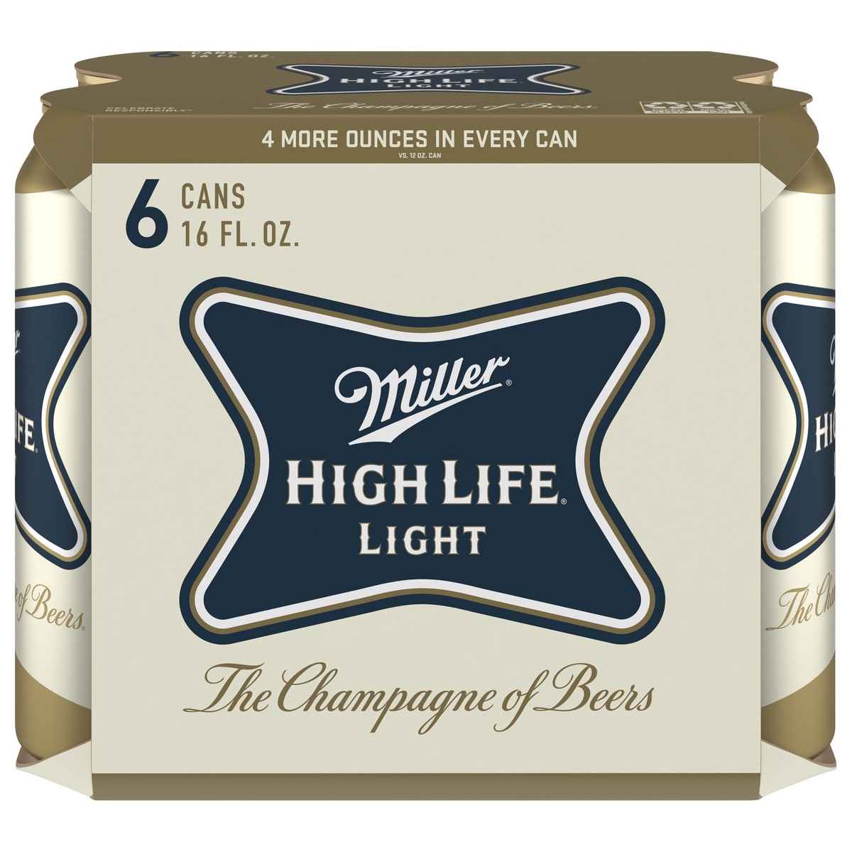 slide 6 of 13, Miller High Life Light Beer 6 - 16 fl oz Cans, 6 ct