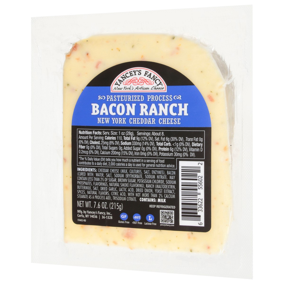slide 5 of 14, Yancey's Fancy New York Cheddar Bacon Ranch Cheese 7.6 oz, 7.6 oz
