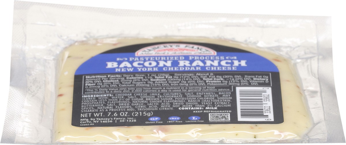 slide 13 of 14, Yancey's Fancy New York Cheddar Bacon Ranch Cheese 7.6 oz, 7.6 oz