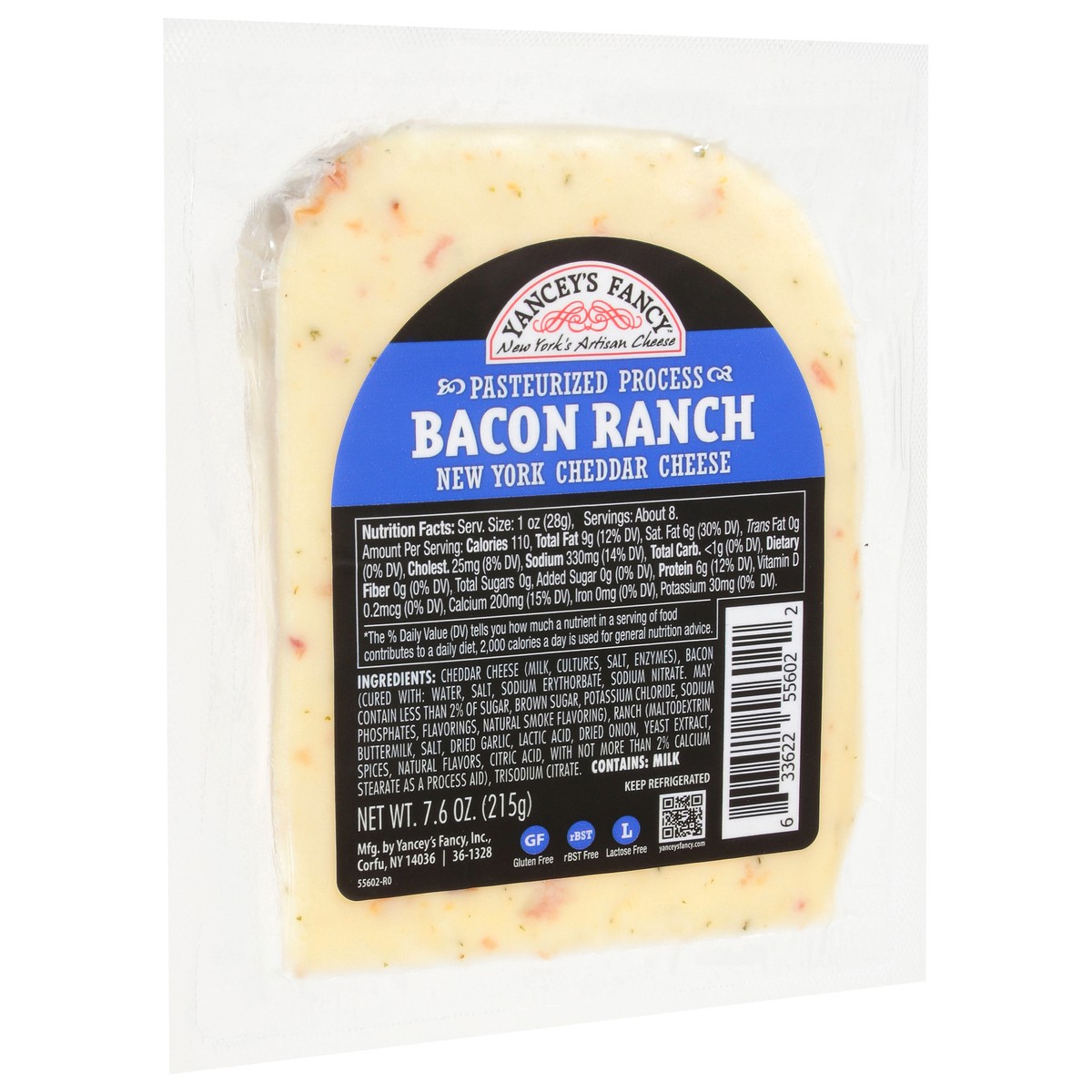slide 11 of 14, Yancey's Fancy New York Cheddar Bacon Ranch Cheese 7.6 oz, 7.6 oz