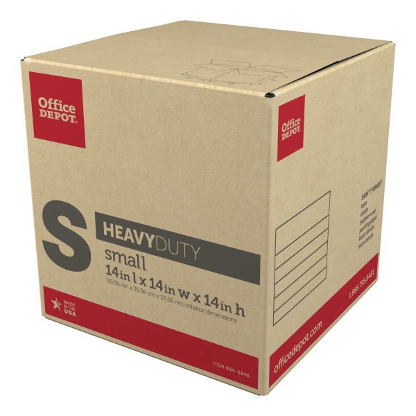 slide 3 of 3, Office Depot® Brand Heavy-Duty Corrugated Moving Box, 14""H x 14""W x 14""D, Kraft, 1 ct