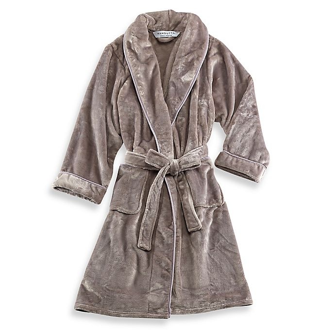 slide 1 of 1, Wamsutta Small/Medium Plush Bathrobe - Grey, 1 ct