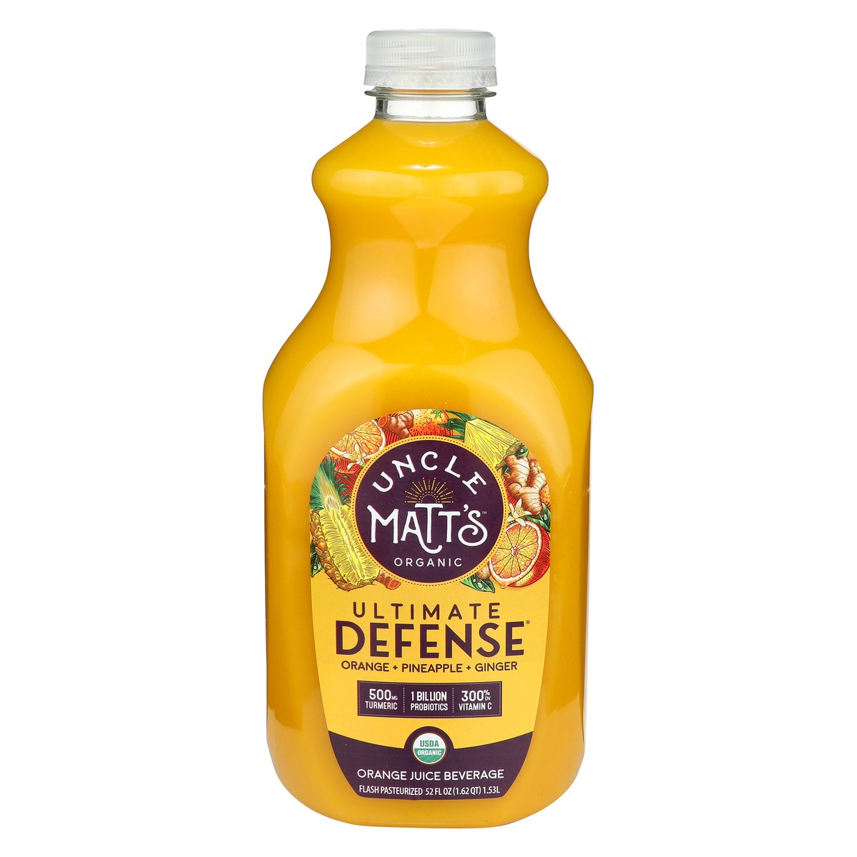 slide 1 of 2, Uncle Matts Organic Organic Orange Juice Defense With Turmeric & Probiotics, 52 oz
