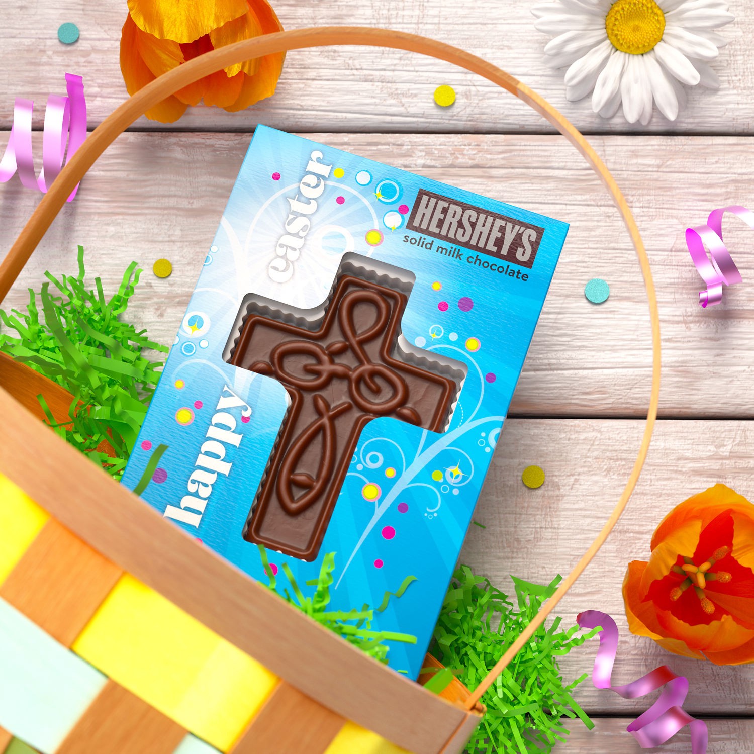 slide 8 of 8, Hershey's Solid Milk Chocolate Cross, Easter Candy Gift Box, 1.8 oz, 1.8 oz