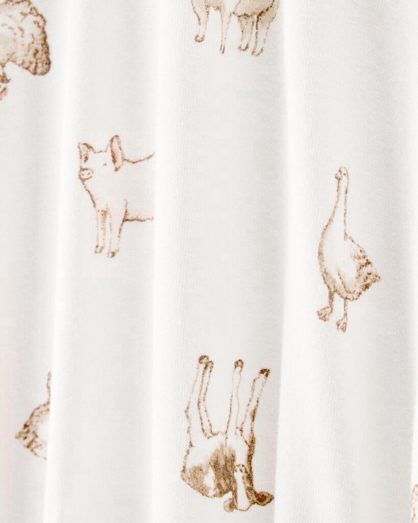 slide 2 of 3, Carter's Baby Animal Print Zip-Up PurelySoft Sleep & Play Pajamas Ivory 6M, 1 ct