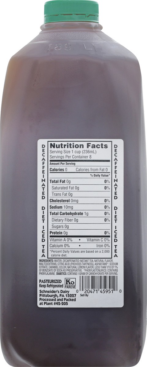 slide 12 of 13, Schneider's Iced Tea, Decaffeinated Diet, Lemon Flavored - 64 oz, 64 oz