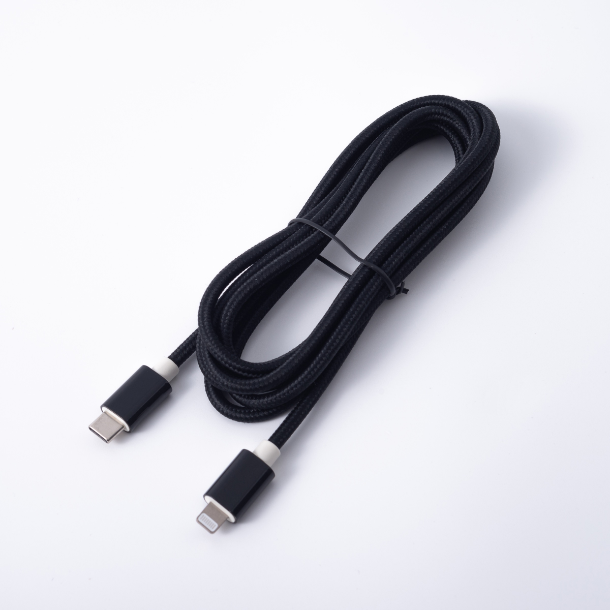 slide 4 of 8, TECHCELLENT Lightning To USB-C Charge & Sync Braided Cable Black, 6 ft